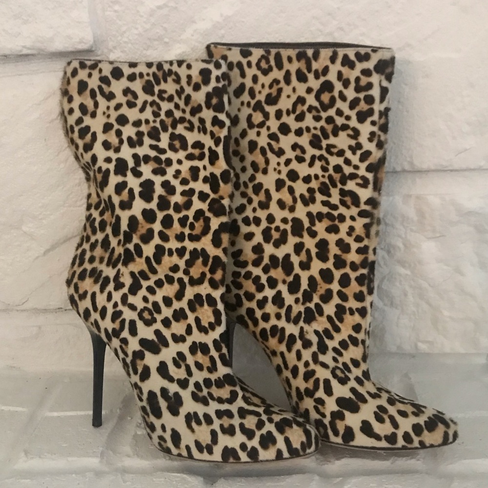 Jimmy Choo Leopard Print Pony Hair Boots - Picture 2 of 4